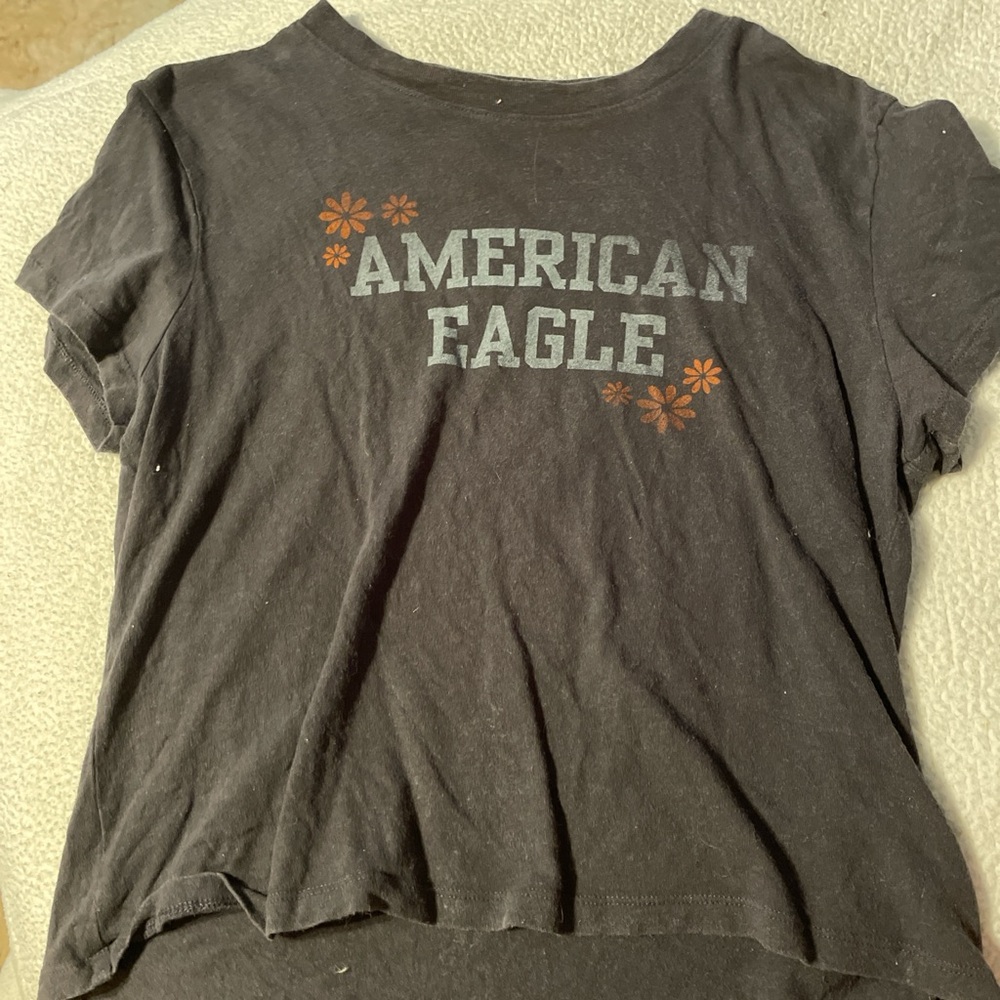 American Eagle Charcoal Hoodie with Orange Detail